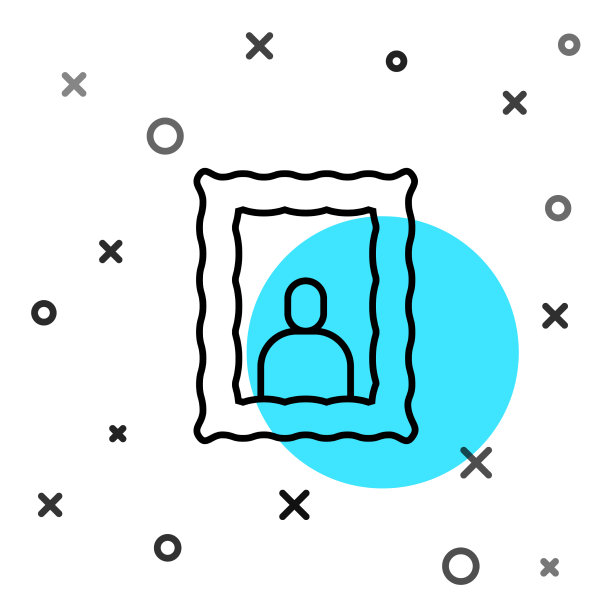 黑线相框上的表图标隔离上图片下载