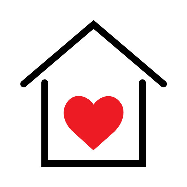 房子图标与心脏矢量图片下载