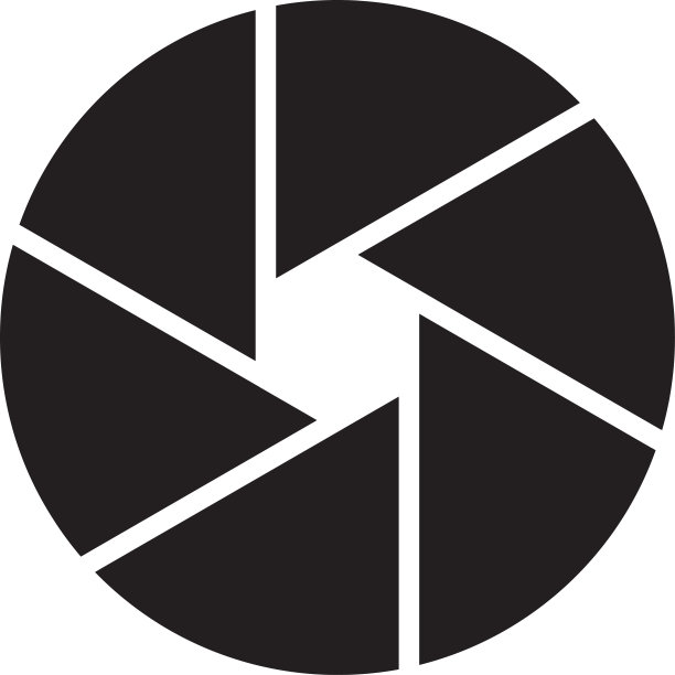 抽象相机快门标志插画在时尚和简约的风格图片下载