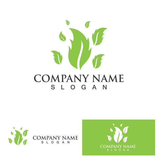 叶绿色标志和符号向量图片下载