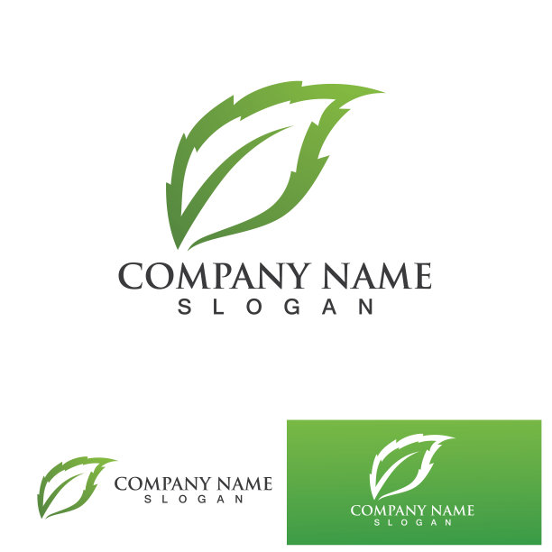 叶绿色标志和符号向量图片下载