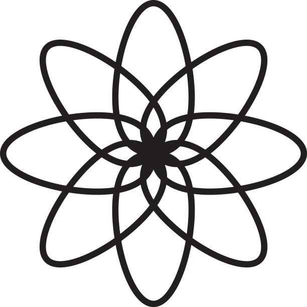 抽象的八瓣花标志插画在时尚和简约的风格图片下载