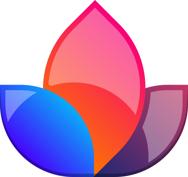 抽象的三瓣花标志插画在时尚和简约的风格图片下载