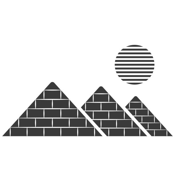 埃及金字塔雕文图标孤立在白色背景上。矢量插图。图片下载