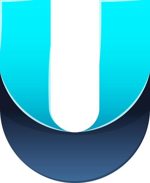 抽象字母U标志插画在时尚和简约的风格图片下载