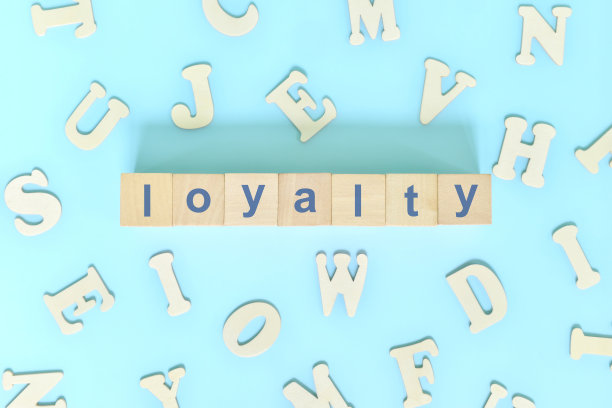 忠诚是企业、公司和组织的核心价值观。木版字印刷术。图片下载