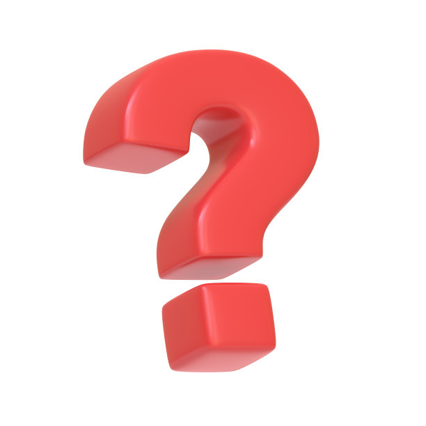 白色背景上孤立的红色问号图片下载