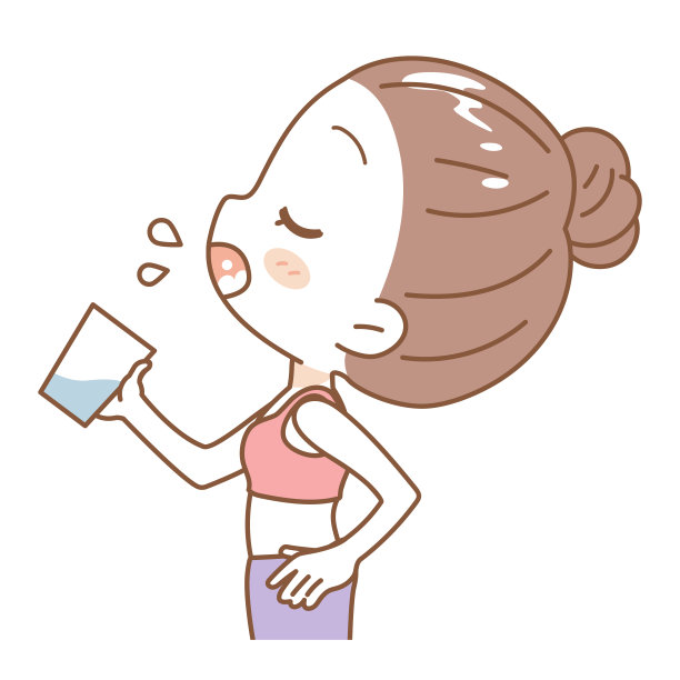 插图的一个妇女的侧面谁漱口。图片下载