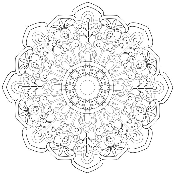 曼荼罗108号，种族，漩涡图案，白色背景上孤立的物体。图片下载