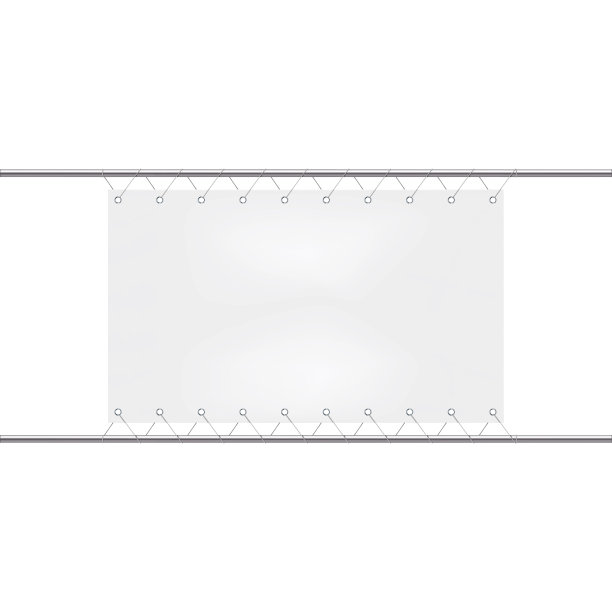 白色空白水平广告横幅现实矢量模型。空绳子广告牌的标志模型。模板设计图片下载