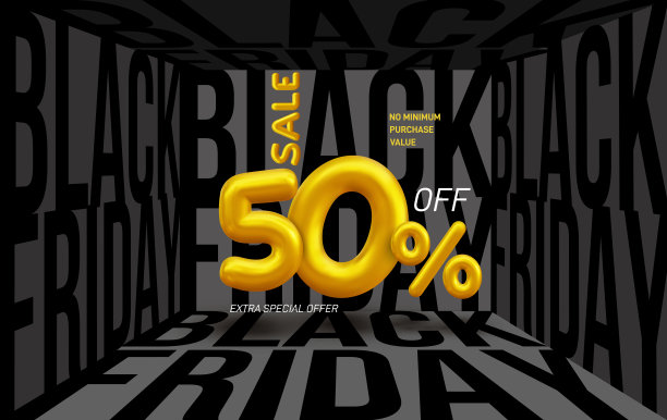 黑色星期五促销横幅布局设计。黑色星期五的信件。社交媒体模板网站和移动网站的发展，和通讯设计，营销材料。向量。图片下载