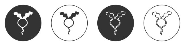 黑色萝卜图标孤立在白色背景图片下载