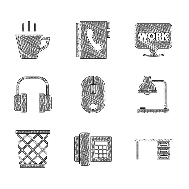 电脑鼠标电话办公桌桌子图片下载