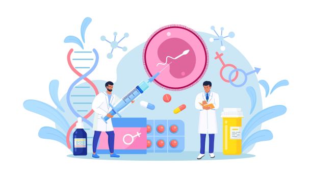 人工授精与生殖学。体外受精的概念。人类生育，生殖健康的生物材料研究。孕期监测。不孕不育治疗图片下载