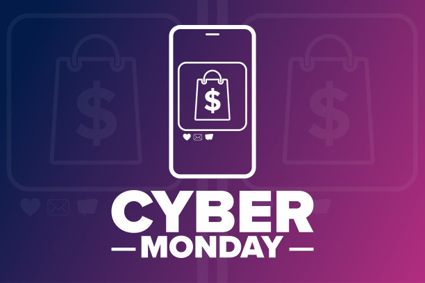 网络星期一。节日的概念。模板的背景，横幅，卡片，海报与文字铭文。向量EPS10插图。图片下载