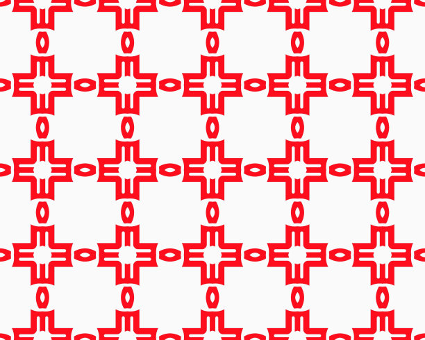 红色无缝重复图案平面风格装饰几何方形设计与主题BG图片下载