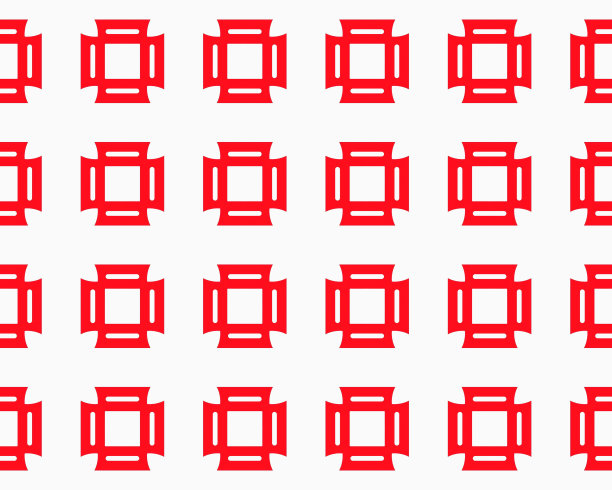 红色无缝重复图案平面风格装饰几何方形设计与主题BG图片下载