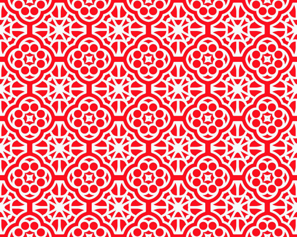 红色无缝重复图案平面风格装饰几何方形设计与主题BG图片下载