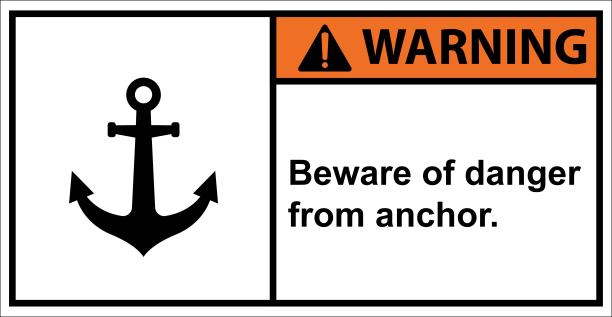 在抛锚处请小心，有警告标志。图片下载