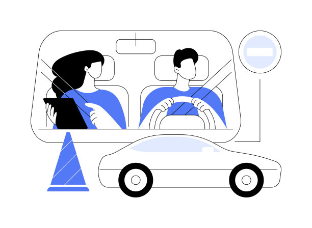 驾驶课抽象概念矢量插图。图片下载