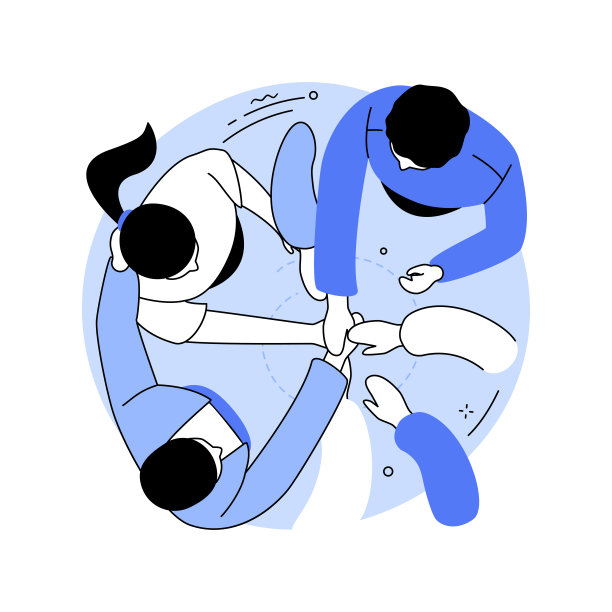 建立团队孤立卡通矢量插图。图片下载