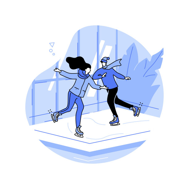 冰场孤立卡通矢量插图。图片下载