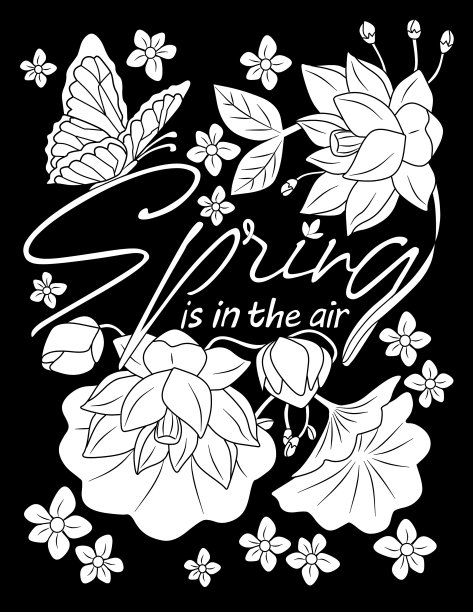 午夜春天涂色书图片下载