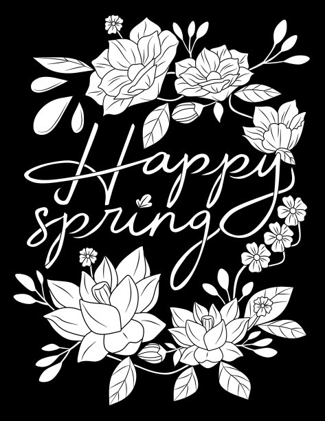 午夜春天涂色书图片下载