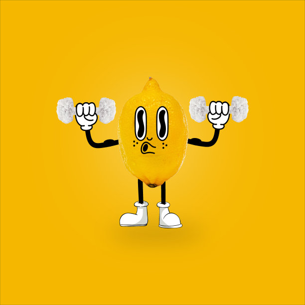 新鲜的黄柠檬酸配菜花哑铃图片下载