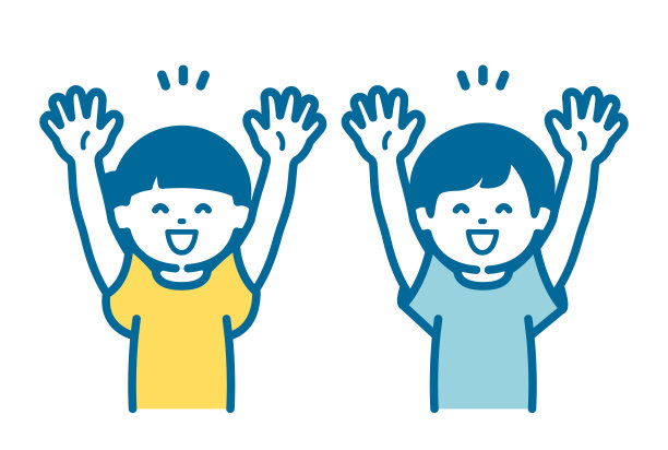 一个快乐的男孩和女孩的插图图片下载