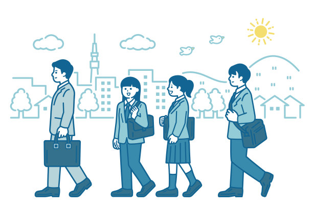 男女通勤上班或上学图片下载