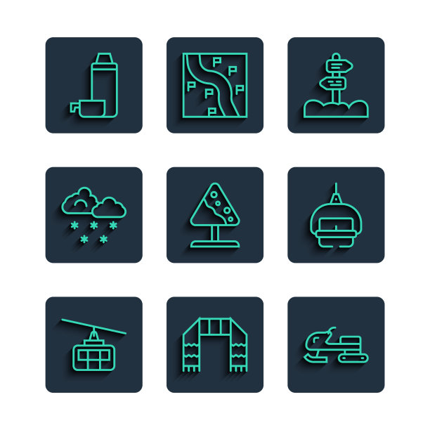 设线缆车冬季围巾雪地摩托路图片下载