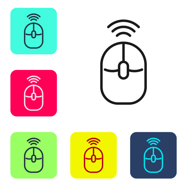 黑线无线电脑鼠标图标隔离图片下载