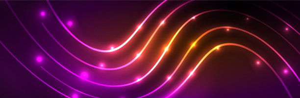 霓虹发光流体波线魔法能量空间图片下载