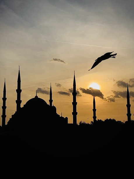 蓝色清真寺图片下载