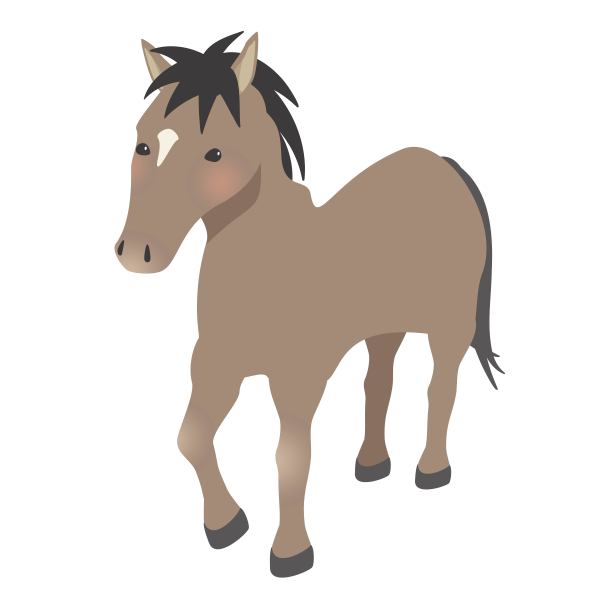可爱的生肖马插画图片下载