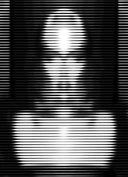 抽象的女性或异形轮廓线和半色调风格的插图图片下载