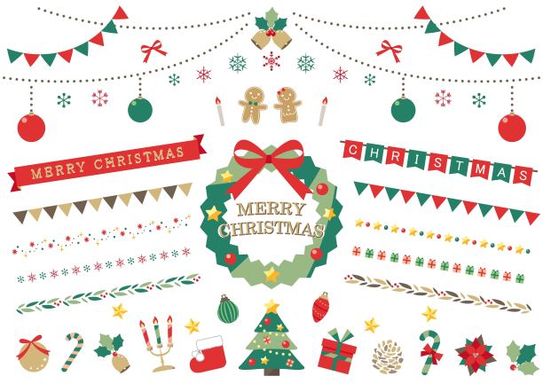 可爱的圣诞插画材料集图片下载