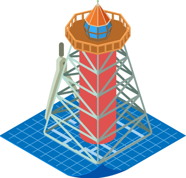 灯塔工程图标等距信标图片下载