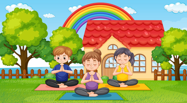 人们在公园里做瑜伽图片下载