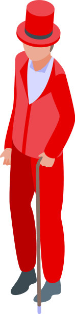 红色嘉年华服装图标等距图片下载