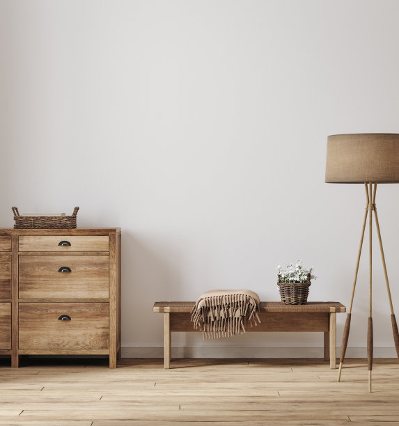 墙壁模型在农舍房间内部图片下载