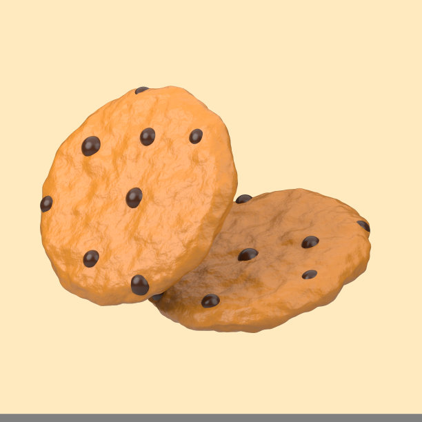 cookie图标在清晰的背景上隔离的3d渲染。图片下载