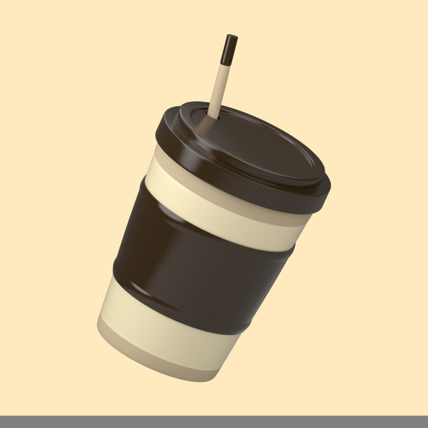 3d渲染咖啡杯图标隔离在清晰的背景。图片下载