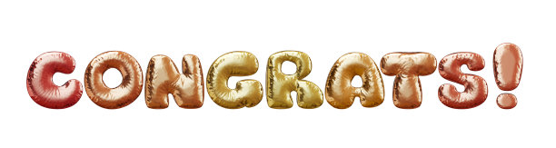 适用于问候，胜利祝贺。恭喜词。膨胀的信件。图片下载