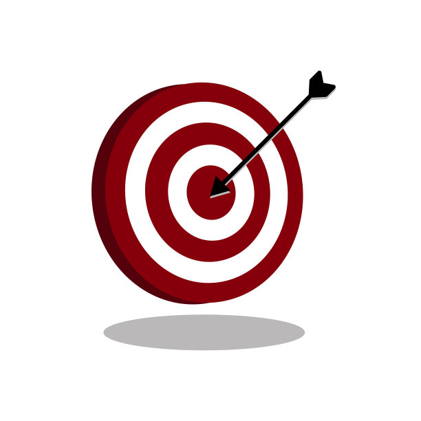 目标和箭头图标。图片下载