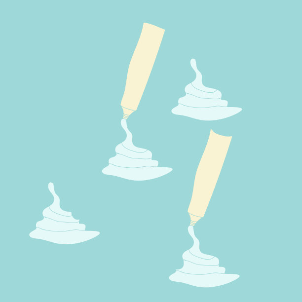 程式化的牙膏管和牙膏本身。手绘。图片下载