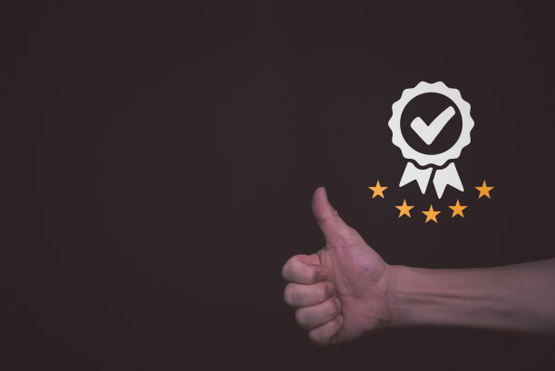 商家用满意保证和五星评级，标志着顶级的服务质量保证，标准，ISO认证和标准化的理念。图片下载