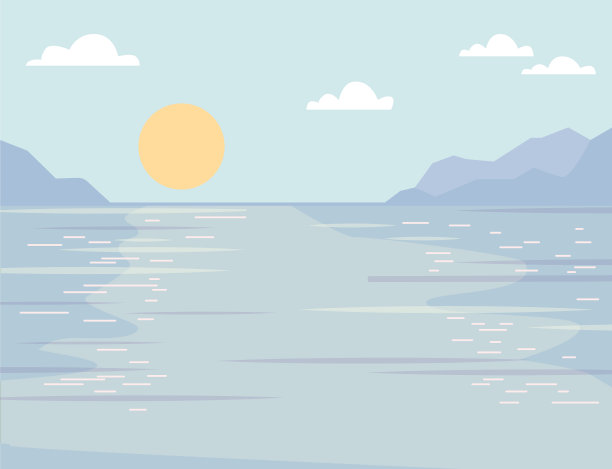 阳光明媚的一天在海边湖边的场景背景图片下载