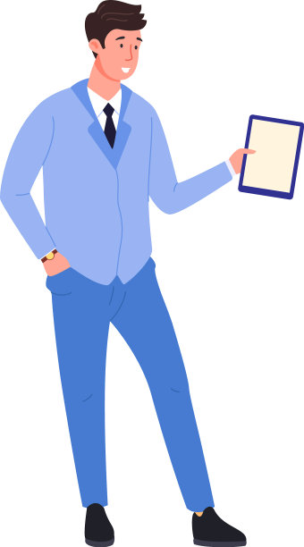 穿着西装的年轻人拿着纸质文件图片下载